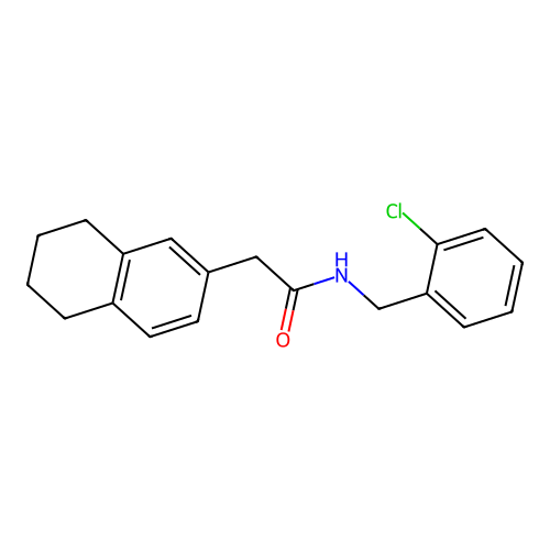 N-(2-chlorobenzyl)-2-(5,6,7,8-tetrahydronaphthalen-2-yl)acetamide structure