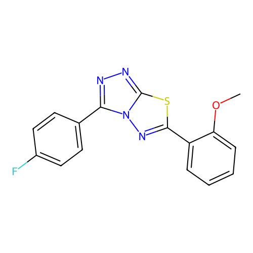 3-(4-Fluorophenyl)-6-(2-methoxyphenyl)-[1,2,4]triazolo[3,4-b][1,3,4]thiadiazole structure