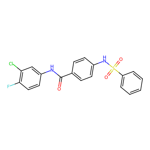 4-(benzenesulfonamido)-N-(3-chloro-4-fluorophenyl)benzamide structure
