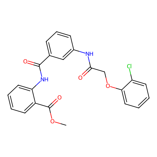 Methyl 2-{[(3-{[(2-chlorophenoxy)acetyl]amino}phenyl)carbonyl]amino}benzoate structure