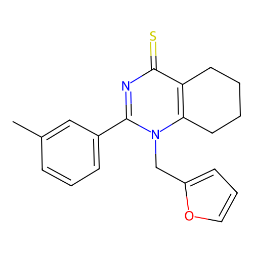 1-(furan-2-ylmethyl)-2-(m-tolyl)-5,6,7,8-tetrahydroquinazoline-4(1H)-thione structure