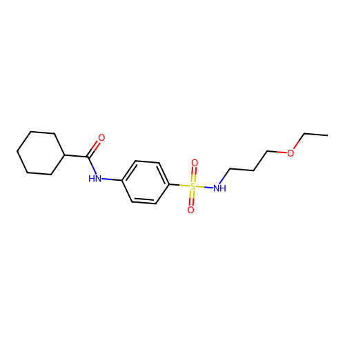 N-[4-(3-ethoxypropylsulfamoyl)phenyl]cyclohexanecarboxamide structure