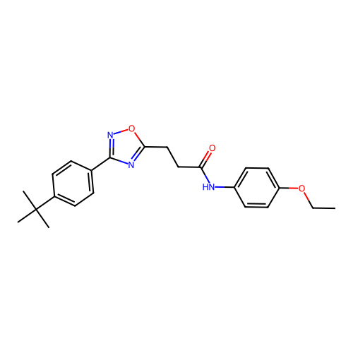 3-[3-(4-tert-butylphenyl)-1,2,4-oxadiazol-5-yl]-N-(4-ethoxyphenyl)propanamide structure