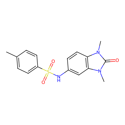 N-(1,3-dimethyl-2-oxobenzimidazol-5-yl)-4-methylbenzenesulfonamide structure
