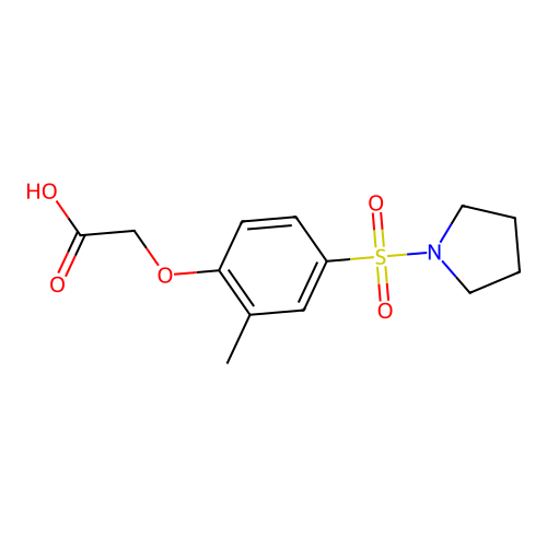 [2-Methyl-4-(pyrrolidin-1-ylsulfonyl)phenoxy]acetic acid structure
