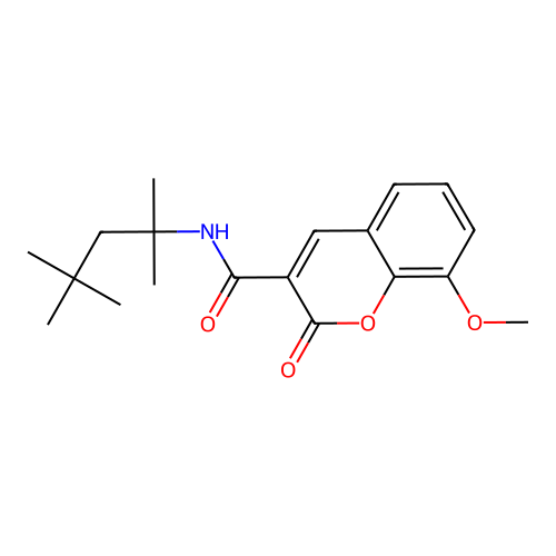 8-methoxy-2-oxo-N-(2,4,4-trimethylpentan-2-yl)-2H-chromene-3-carboxamide structure