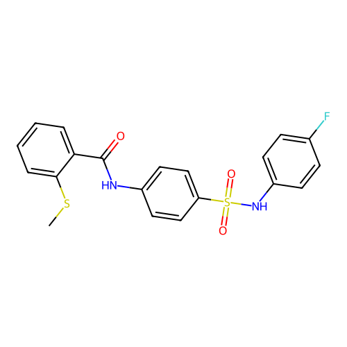 N-[4-[(4-fluorophenyl)sulfamoyl]phenyl]-2-methylsulfanylbenzamide structure