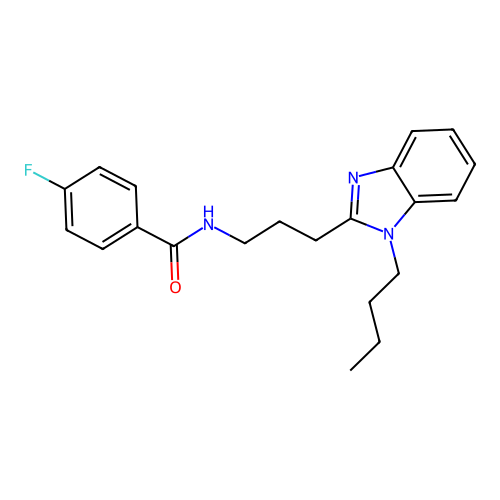 N-[3-(1-butylbenzimidazol-2-yl)propyl]-4-fluorobenzamide structure