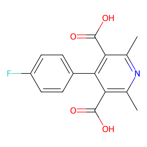 4-(4-Fluorophenyl)-2,6-dimethylpyridine-3,5-dicarboxylic acid structure