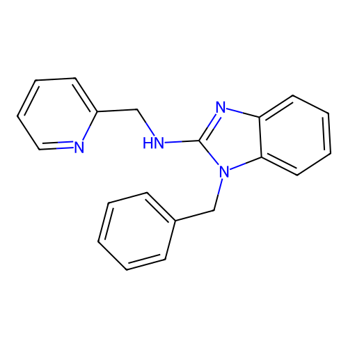 1-benzyl-N-(pyridin-2-ylmethyl)-1H-benzimidazol-2-amine structure
