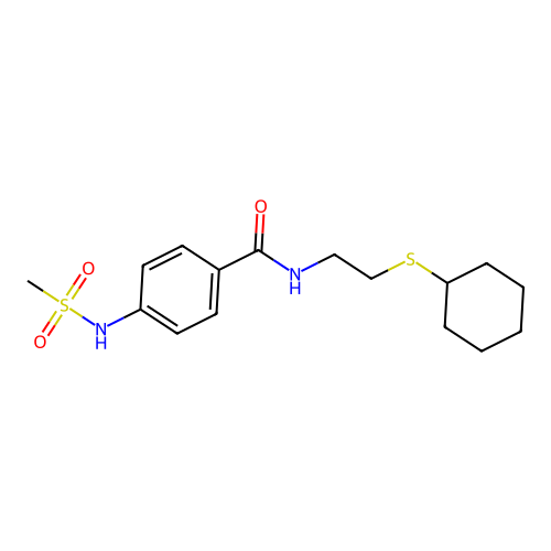 N-(2-cyclohexylsulfanylethyl)-4-(methanesulfonamido)benzamide structure