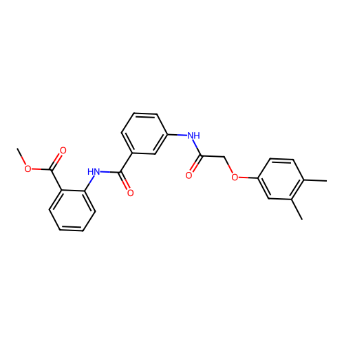 Methyl 2-{[(3-{[(3,4-dimethylphenoxy)acetyl]amino}phenyl)carbonyl]amino}benzoate structure