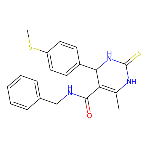 N-benzyl-6-methyl-4-(4-methylsulfanylphenyl)-2-sulfanylidene-3,4-dihydro-1H-pyrimidine-5-carboxamide structure