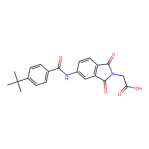 2-(5-(4-(tert-butyl)benzamido)-1,3-dioxoisoindolin-2-yl)acetic acid structure