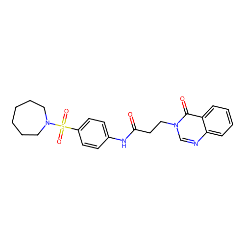 N-[4-(azepan-1-ylsulfonyl)phenyl]-3-(4-oxoquinazolin-3-yl)propanamide structure