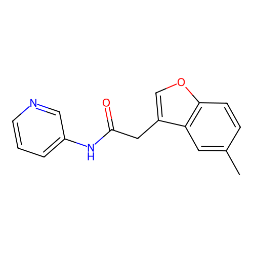 2-(5-methyl-1-benzofuran-3-yl)-N-pyridin-3-ylacetamide structure