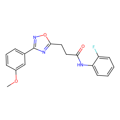 N-(2-fluorophenyl)-3-[3-(3-methoxyphenyl)-1,2,4-oxadiazol-5-yl]propanamide structure