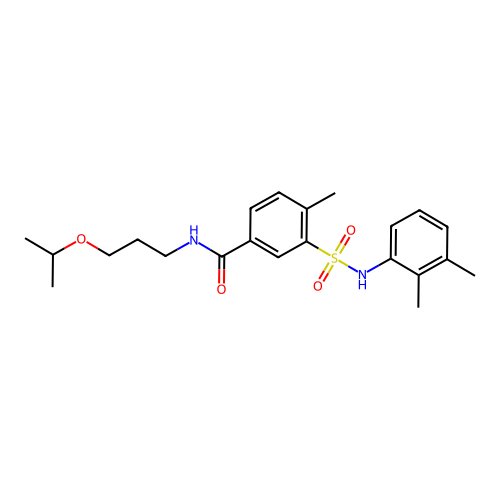 3-[(2,3-dimethylphenyl)sulfamoyl]-4-methyl-N-(3-propan-2-yloxypropyl)benzamide structure