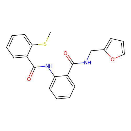 N-(furan-2-ylmethyl)-2-[(2-methylsulfanylbenzoyl)amino]benzamide structure
