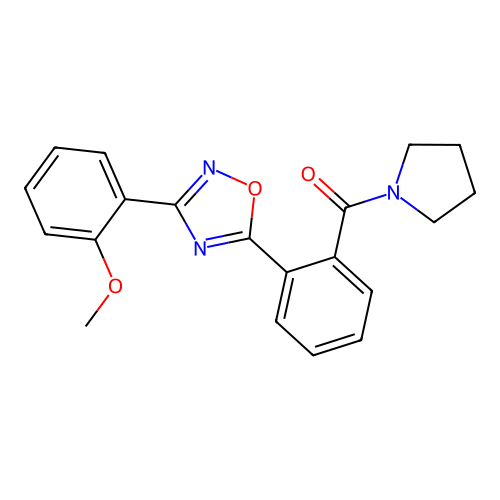 [2-[3-(2-Methoxyphenyl)-1,2,4-oxadiazol-5-yl]phenyl]-pyrrolidin-1-ylmethanone structure