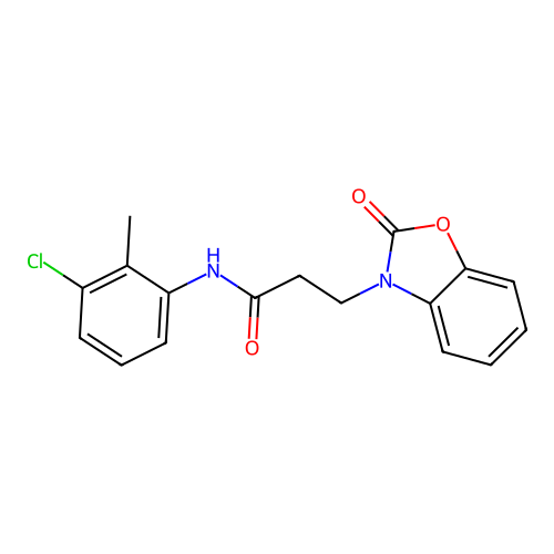 N-(3-chloro-2-methylphenyl)-3-(2-oxo-1,3-benzoxazol-3-yl)propanamide structure