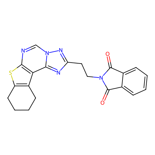 2-(2-(8,9,10,11-tetrahydrobenzo[4,5]thieno[3,2-e][1,2,4]triazolo[1,5-c]pyrimidin-2-yl)ethyl)isoindoline-1,3-dione structure