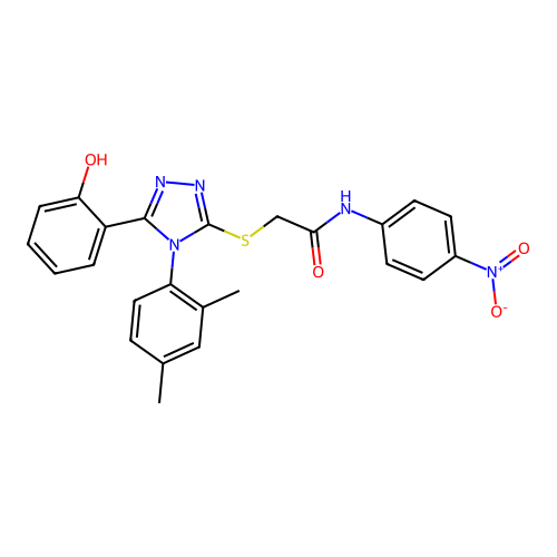 2-{[4-(2,4-dimethylphenyl)-5-(2-hydroxyphenyl)-4H-1,2,4-triazol-3-yl]sulfanyl}-N-(4-nitrophenyl)acetamide structure