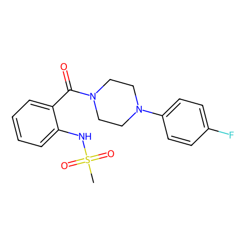 N-[2-[4-(4-fluorophenyl)piperazine-1-carbonyl]phenyl]methanesulfonamide structure