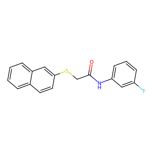 N-(3-fluorophenyl)-2-naphthalen-2-ylsulfanylacetamide structure