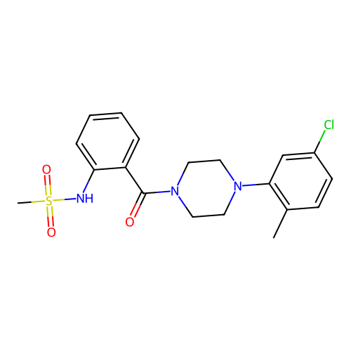 N-[2-[4-(5-chloro-2-methylphenyl)piperazine-1-carbonyl]phenyl]methanesulfonamide structure