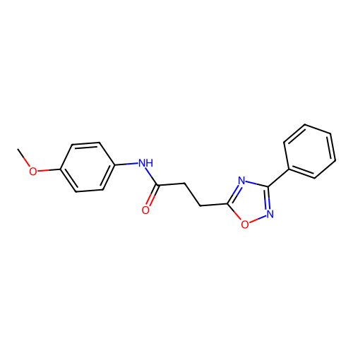 N-(4-methoxyphenyl)-3-(3-phenyl-1,2,4-oxadiazol-5-yl)propanamide structure