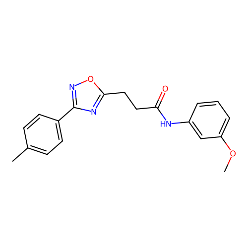 N-(3-methoxyphenyl)-3-[3-(4-methylphenyl)-1,2,4-oxadiazol-5-yl]propanamide structure