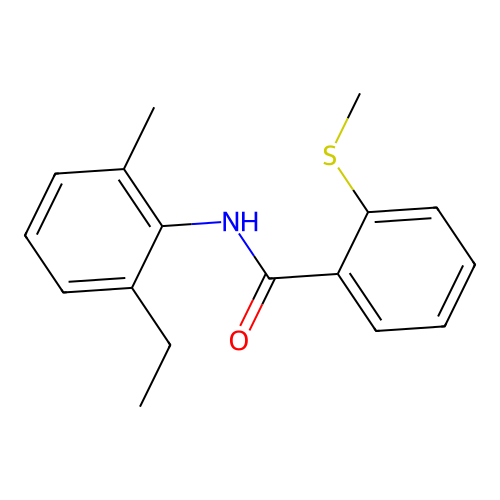 N-(2-ethyl-6-methylphenyl)-2-methylsulfanylbenzamide structure