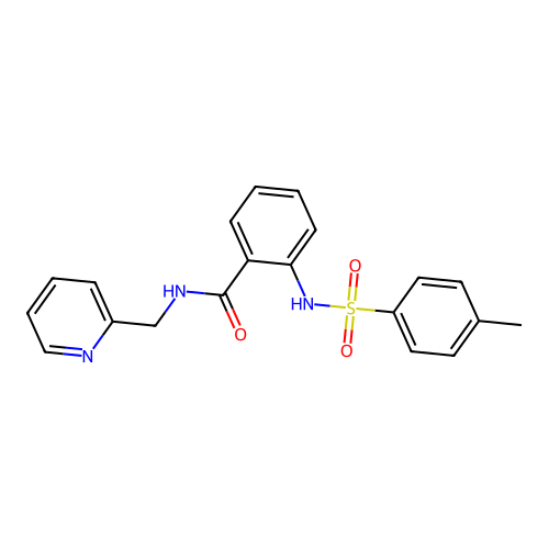 2-[(4-methylphenyl)sulfonylamino]-N-(pyridin-2-ylmethyl)benzamide structure