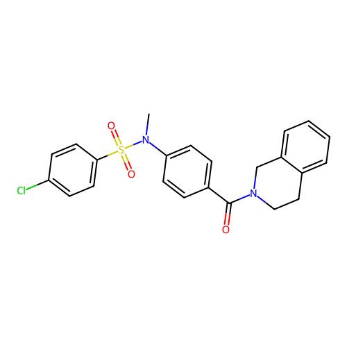 4-chloro-N-[4-(3,4-dihydro-1H-isoquinoline-2-carbonyl)phenyl]-N-methylbenzenesulfonamide structure