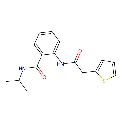 N-propan-2-yl-2-[(2-thiophen-2-ylacetyl)amino]benzamide structure