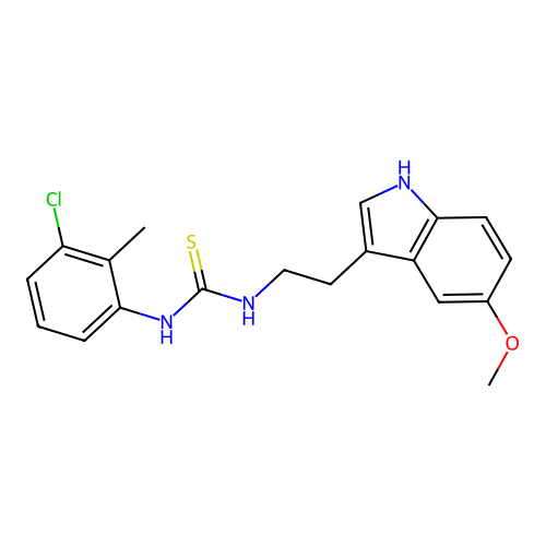 1-(3-chloro-2-methylphenyl)-3-[2-(5-methoxy-1H-indol-3-yl)ethyl]thiourea structure