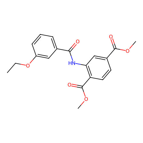 Dimethyl 2-{[(3-ethoxyphenyl)carbonyl]amino}benzene-1,4-dicarboxylate structure