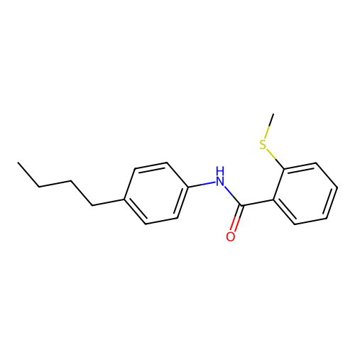 N-(4-butylphenyl)-2-methylsulfanylbenzamide structure