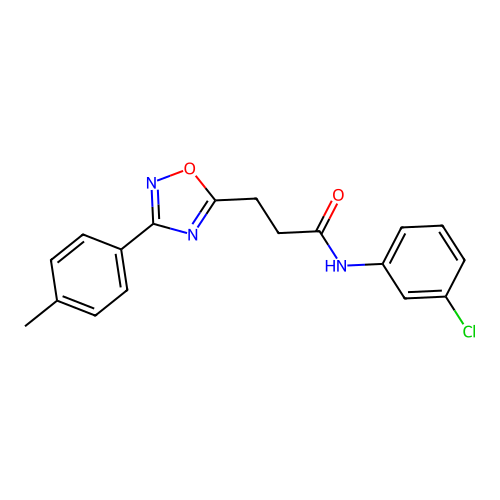 N-(3-chlorophenyl)-3-[3-(4-methylphenyl)-1,2,4-oxadiazol-5-yl]propanamide structure