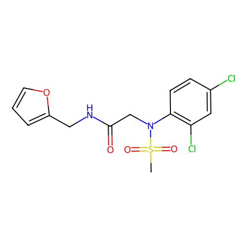 2-(2,4-dichloro-N-methylsulfonylanilino)-N-(furan-2-ylmethyl)acetamide structure