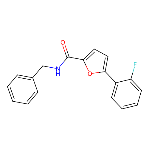 N-benzyl-5-(2-fluorophenyl)furan-2-carboxamide structure