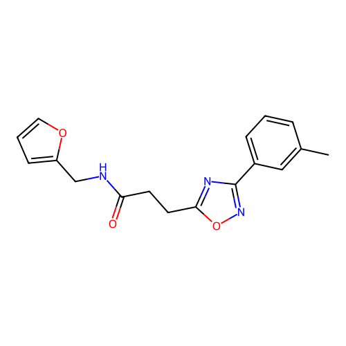 N-(furan-2-ylmethyl)-3-[3-(3-methylphenyl)-1,2,4-oxadiazol-5-yl]propanamide structure