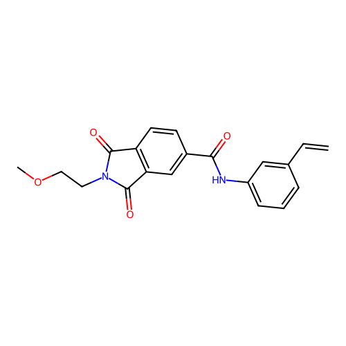 N-(3-ethenylphenyl)-2-(2-methoxyethyl)-1,3-dioxoisoindole-5-carboxamide structure