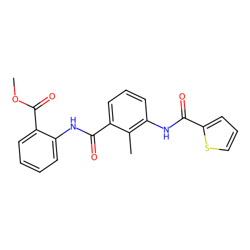 methyl 2-(2-methyl-3-(thiophene-2-carboxamido)benzamido)benzoate structure