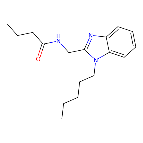 N-[(1-pentylbenzimidazol-2-yl)methyl]butanamide structure