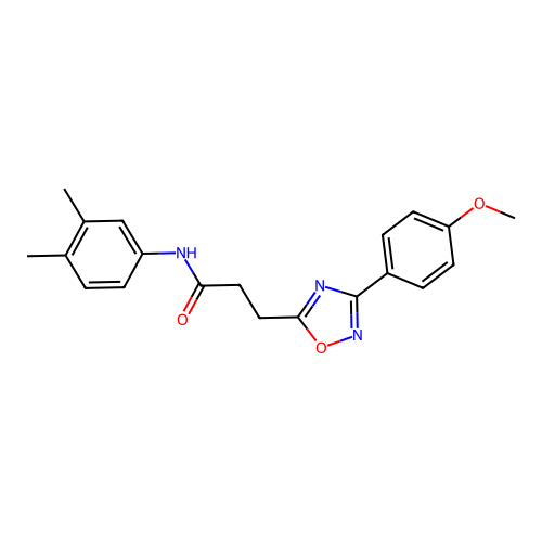 N-(3,4-dimethylphenyl)-3-[3-(4-methoxyphenyl)-1,2,4-oxadiazol-5-yl]propanamide structure