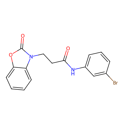 N-(3-bromophenyl)-3-(2-oxo-1,3-benzoxazol-3(2H)-yl)propanamide structure