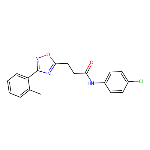 N-(4-chlorophenyl)-3-[3-(2-methylphenyl)-1,2,4-oxadiazol-5-yl]propanamide structure