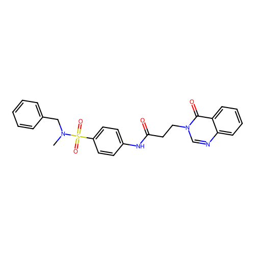 N-[4-[benzyl(methyl)sulfamoyl]phenyl]-3-(4-oxoquinazolin-3-yl)propanamide structure